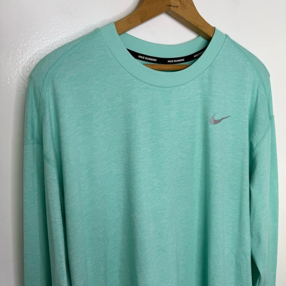 NIKE Running Dri-Fit Bright Teal Long Sleeve Top
